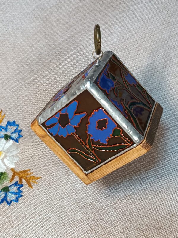 Нічник Волошка світильник лампа nightlight night light скло glass wood latern wood lamp glass paint